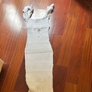 Revolve LPA White Ruffle Midi Dress Size XXS